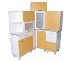 Кухня «Лига» угловая 1,5х1,2 м с дополнительной рабочей поверхностью (левая)